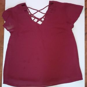 Monteau burgundy blouse